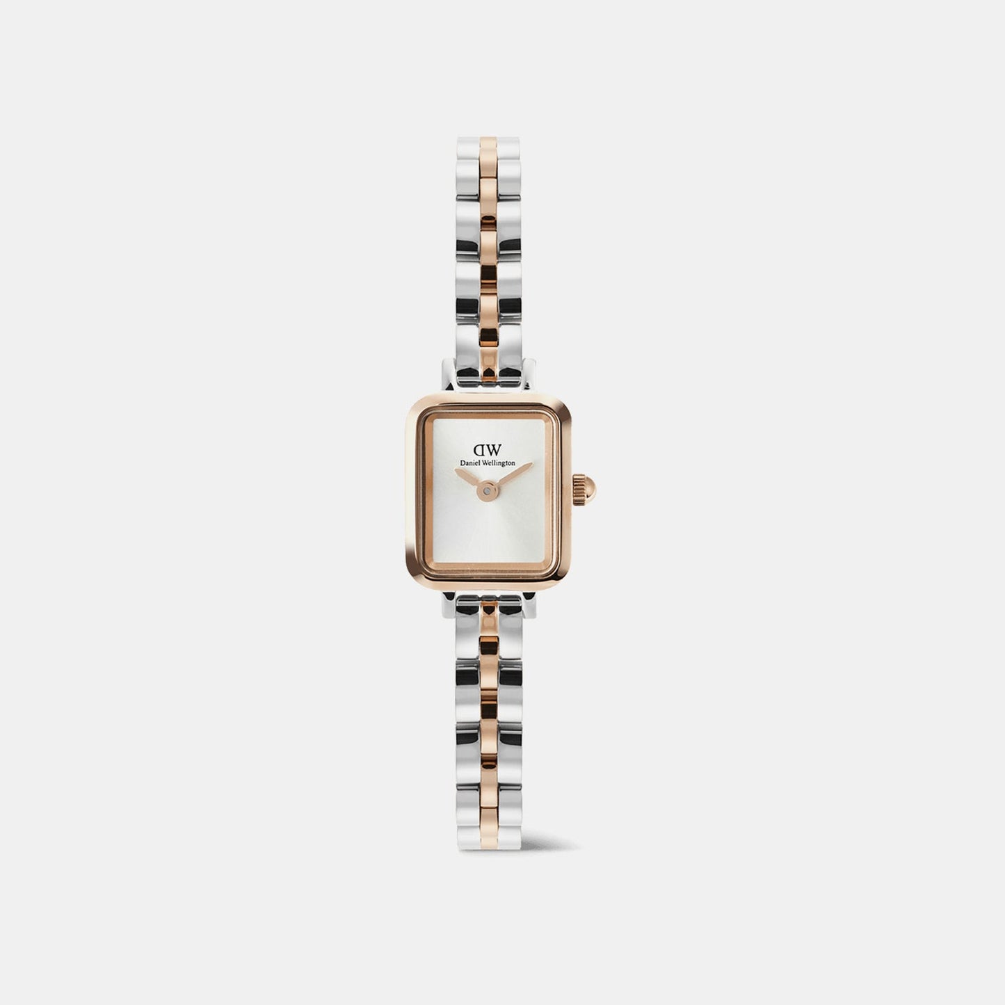 Quadro Mini Arch 3-Link Women Quartz White Dial Analog Stainless Steel Watch DW00100926K