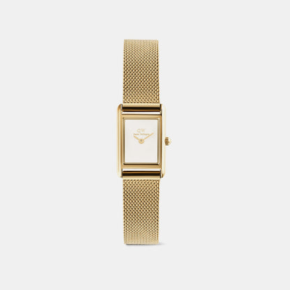 Bound Mini Women Quartz White Dial Analog Mesh Watch DW00100928K