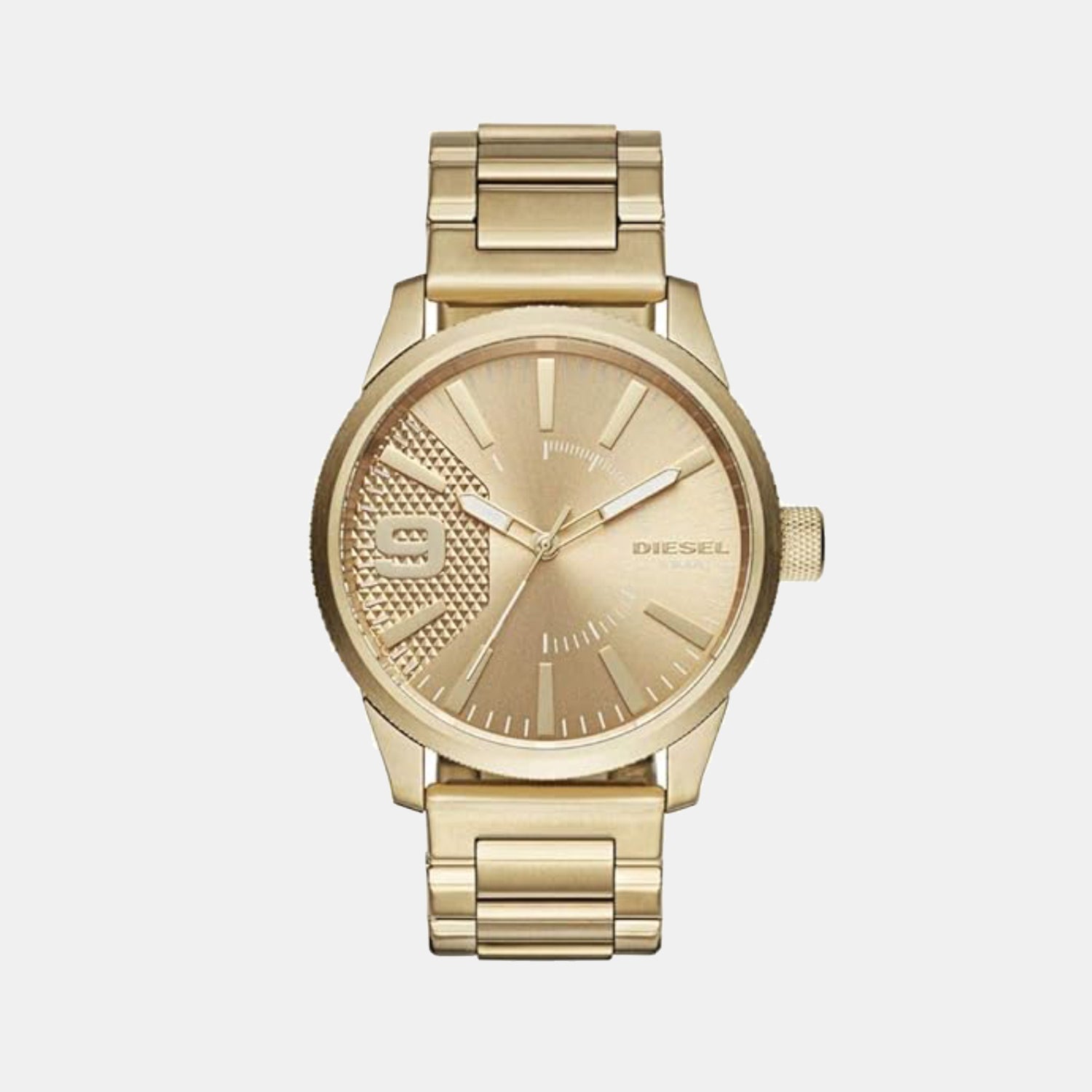 Rasp Men Quartz Gold Dial Analog Stainless Steel Watch DZ1761