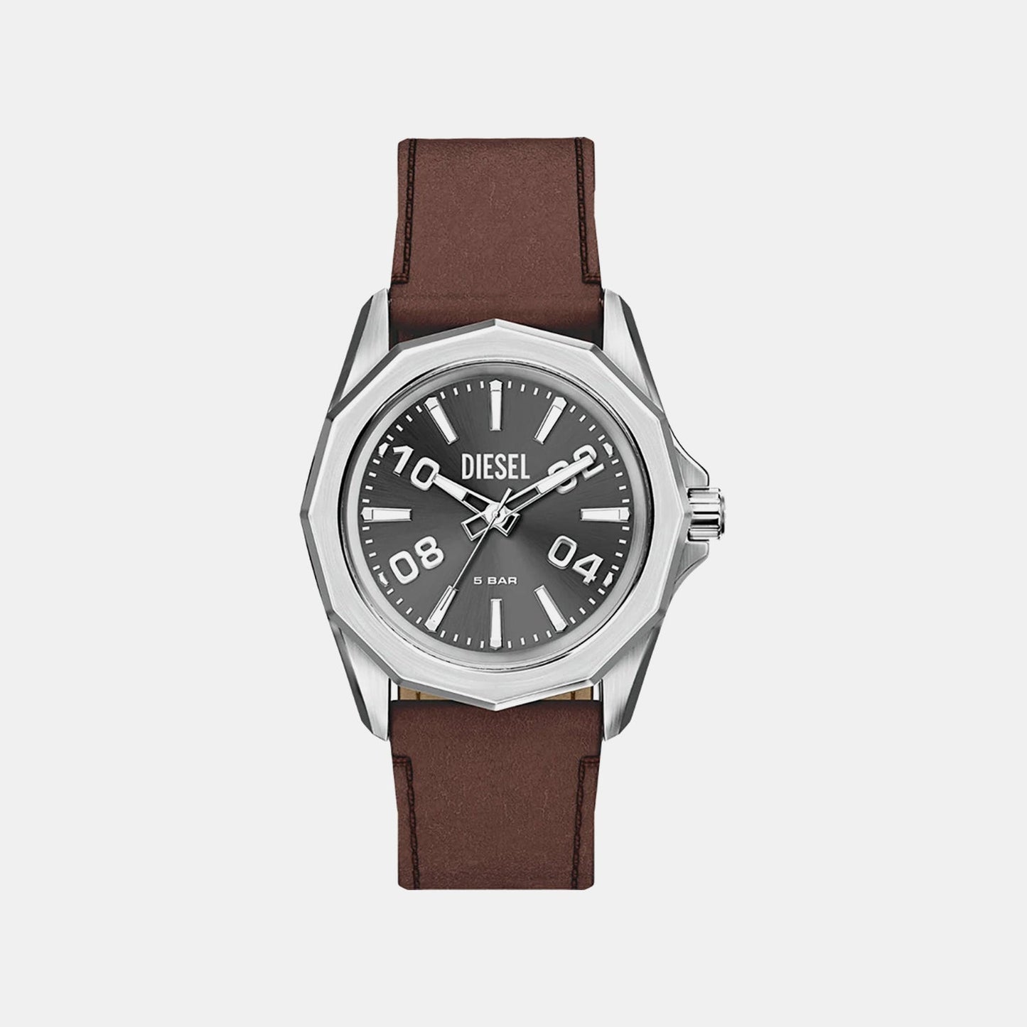 Stinger Men Quartz Grey Dial Analog Leather Watch DZ2240