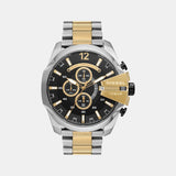 Mega Chief Men Quartz Black Dial Chronograph Stainless Steel Watch DZ4581