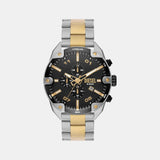 Spiked Men Quartz Black Dial Chronograph Stainless Steel Watch DZ4627
