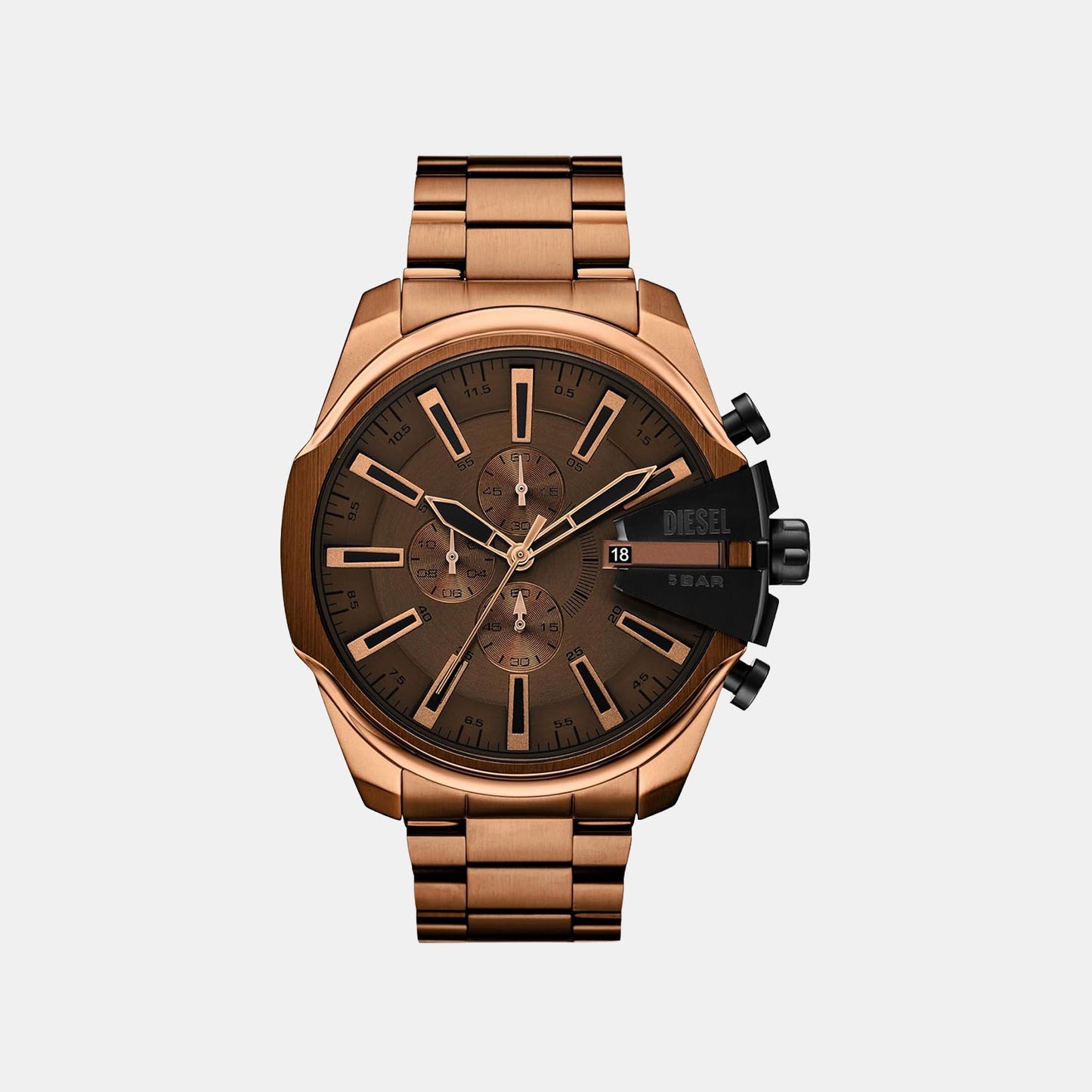 Mega Chief Slim Men Quartz Brown Dial Analog Stainless Steel Watch DZ4697