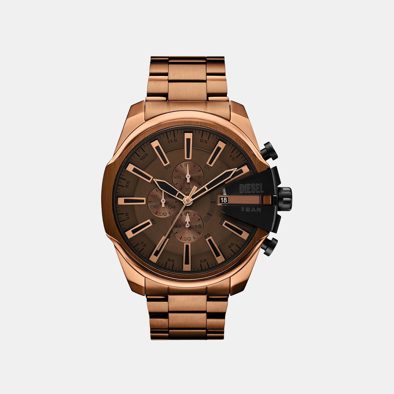 Mega Chief Slim Men Quartz Brown Dial Analog Stainless Steel Watch DZ4697