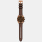 Men Quartz Brown Dial Analog Leather Watch DZ4698