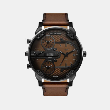 Mr. Daddy Slim Men Quartz Brown Dial Chronograph Leather Watch DZ7492