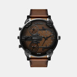 Mr. Daddy Slim Men Quartz Brown Dial Chronograph Leather Watch DZ7492