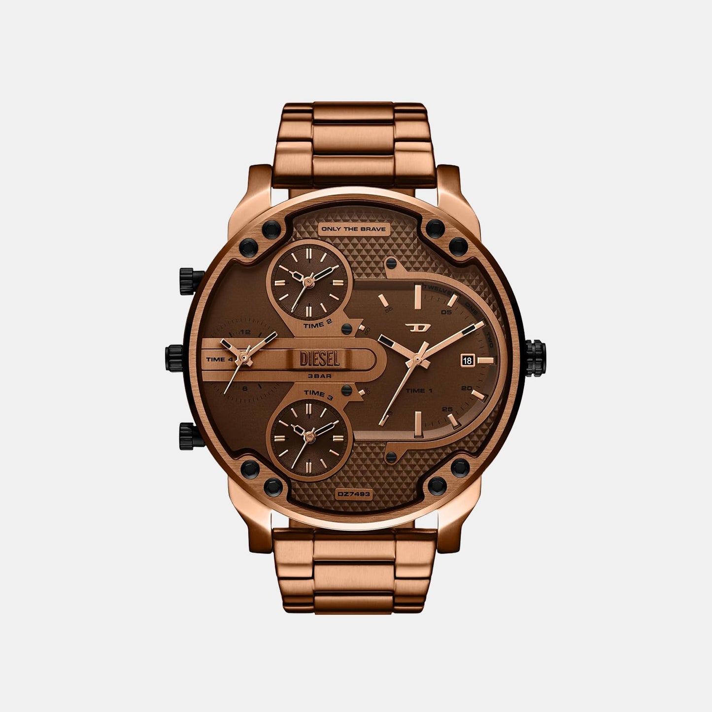 Mr. Daddy Slim Men Quartz Brown Dial Analog Stainless Steel Watch DZ7493