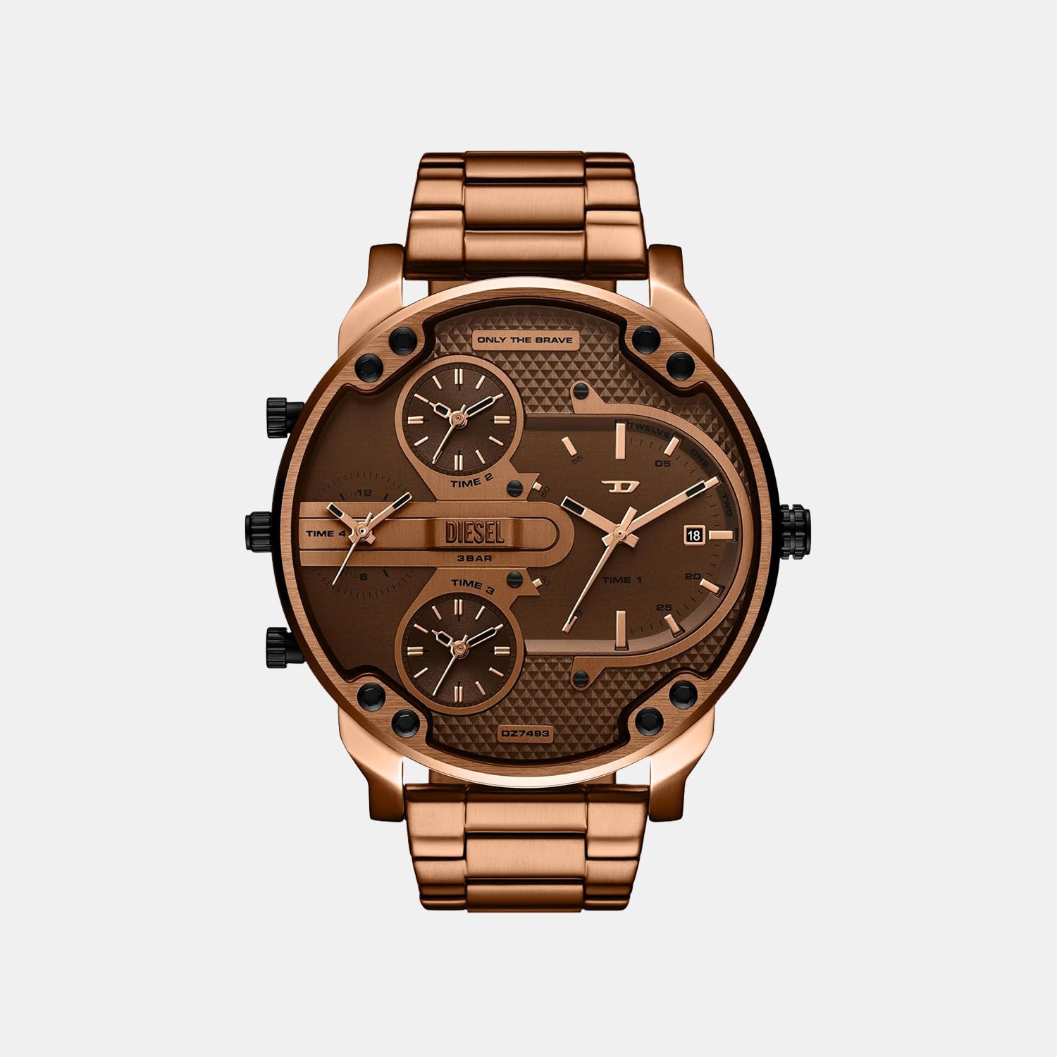 Mr. Daddy Slim Men Quartz Brown Dial Analog Stainless Steel Watch DZ7493