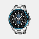 Edifice Men Quartz Black Dial Chronograph Stainless Steel Watch ED462