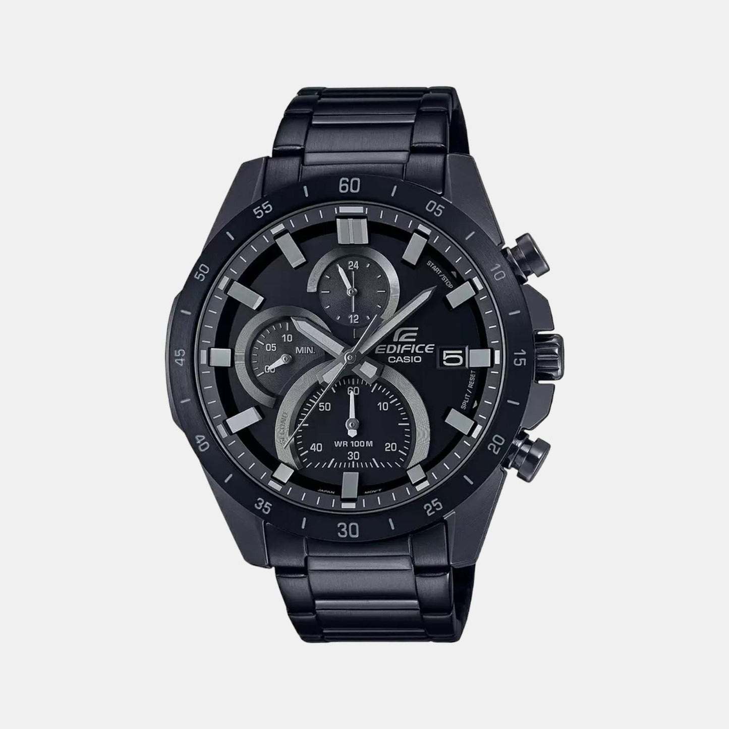 Edifice Men Quartz Black Dial Chronograph Stainless Steel Watch ED517