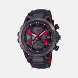 Edifice Men Quartz Black Dial Analog Leather Watch ED566