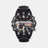 Edifice Men Quartz Black Dial Analog-Digital Leather Watch ED592