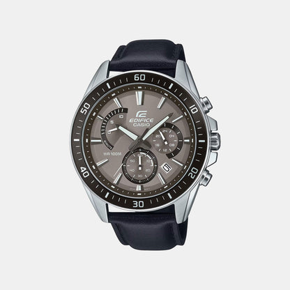 Edifice Men Quartz Brown Dial Chronograph Leather Watch ED616