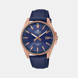Edifice Men Quartz Blue Dial Analog Leather Watch ED617