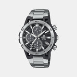 Edifice Men Quartz Silver Dial Chronograph Stainless Steel Watch ED628