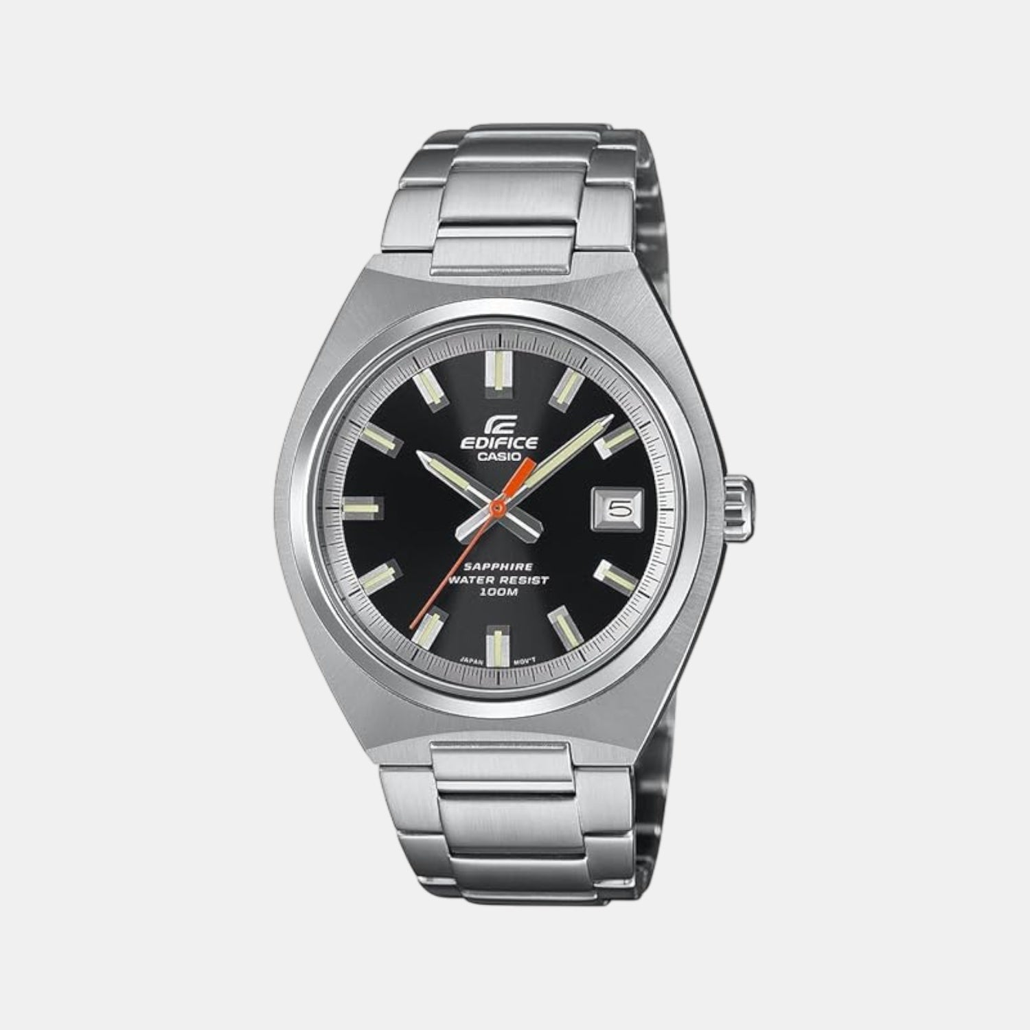 Edifice Men Quartz Black Dial Analog Stainless Steel Watch ED652