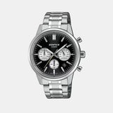 Edifice Men Quartz Black Dial Multi-Function Stainless Steel Watch ED655