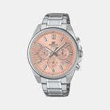 Edifice Men Quartz Peach Dial Analog Stainless Steel Watch ED660