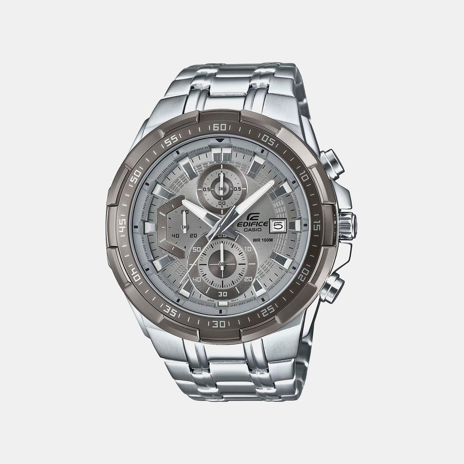 Edifice Men Quartz Grey Dial Chronograph Stainless Steel Watch ED676