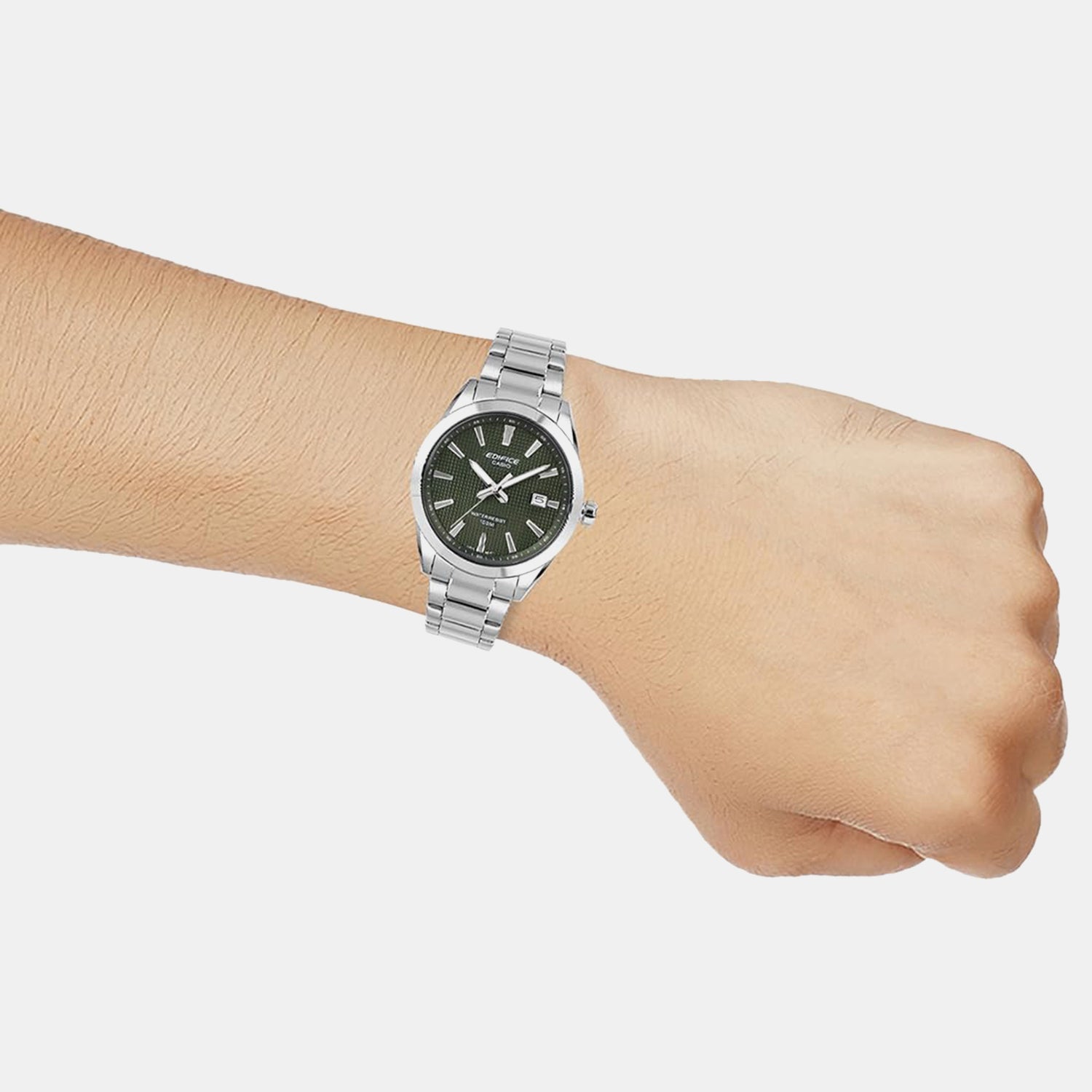 Edifice Men Quartz Green Dial Analog Stainless Steel Watch ED685