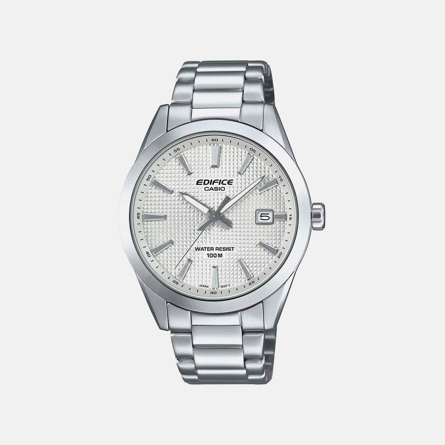 Edifice Men Quartz White Dial Analog Stainless Steel Watch ED686
