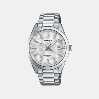 Edifice Men Quartz White Dial Analog Stainless Steel Watch ED686