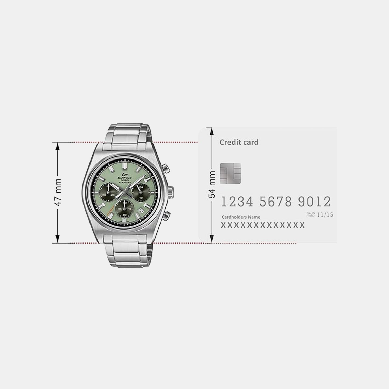 Edifice Men Quartz Green Dial Chronograph Stainless Steel Watch ED689