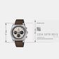 Edifice Men Quartz Cream Dial Chronograph Leather Watch ED690