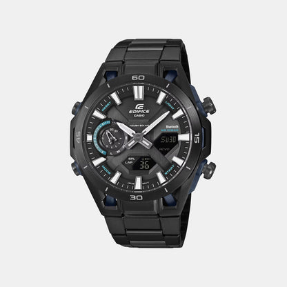 Edifice Men Solar Black Dial Chronograph Stainless Steel Watch ED693