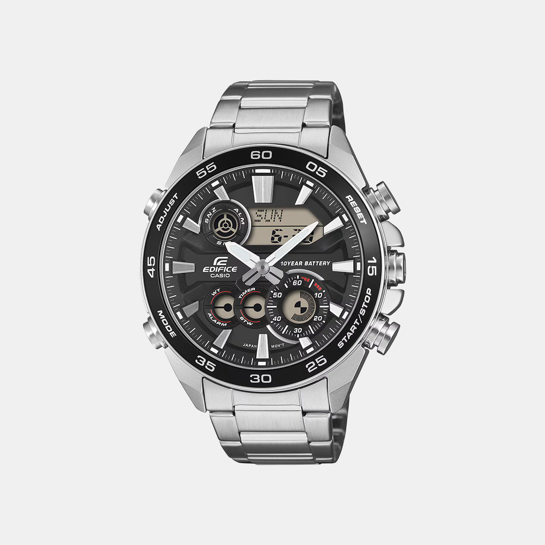 Edifice Men Quartz Black Dial Analog-digital Stainless Steel Watch ED712