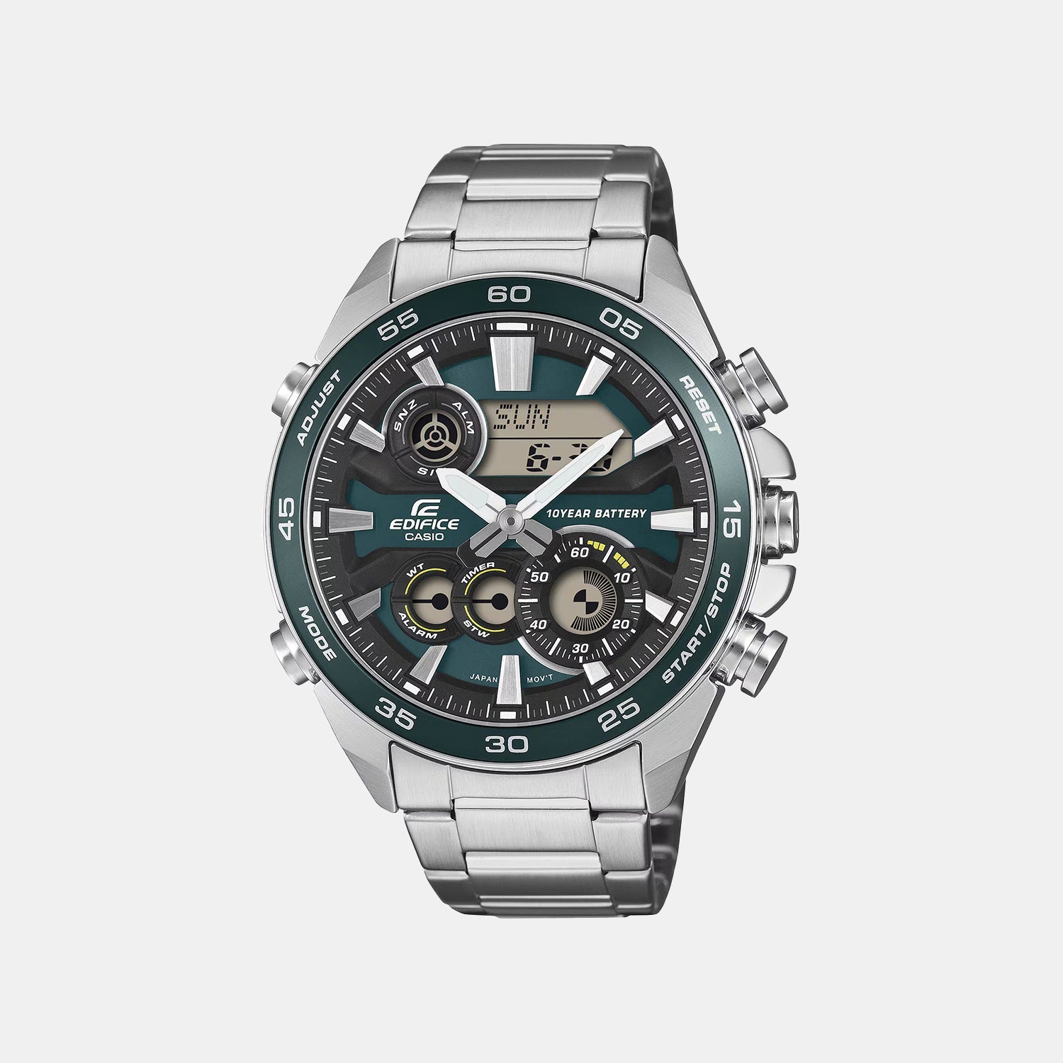 Edifice Men Quartz Green Dial Analog-digital Stainless Steel Watch ED714