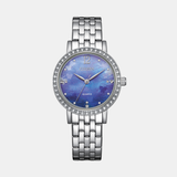 Women Quartz Mother Of Pearl Dial Analog Stainless Steel Watch EL3100-55N
