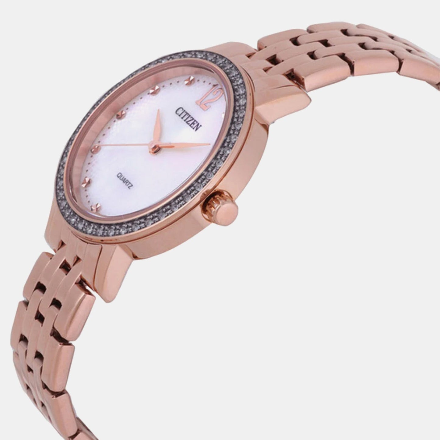 Women Quartz Mother Of Pearl Dial Analog Stainless Steel Watch EL3108-53D