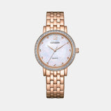 Women Quartz Mother Of Pearl Dial Analog Stainless Steel Watch EL3108-53D