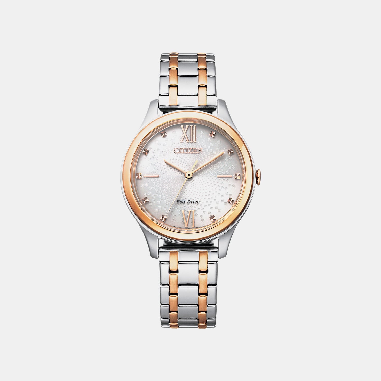 Women Quartz Ivory Dial Analog Stainless Steel Watch EM0506-77A