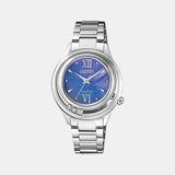 Eco-Drive Women Quartz Mother Of Pearl Dial Analog Stainless Steel EM0510-88N