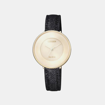 Eco-Drive Women Quartz Champagne Dial Analog Stainless Steel EM0608-42X