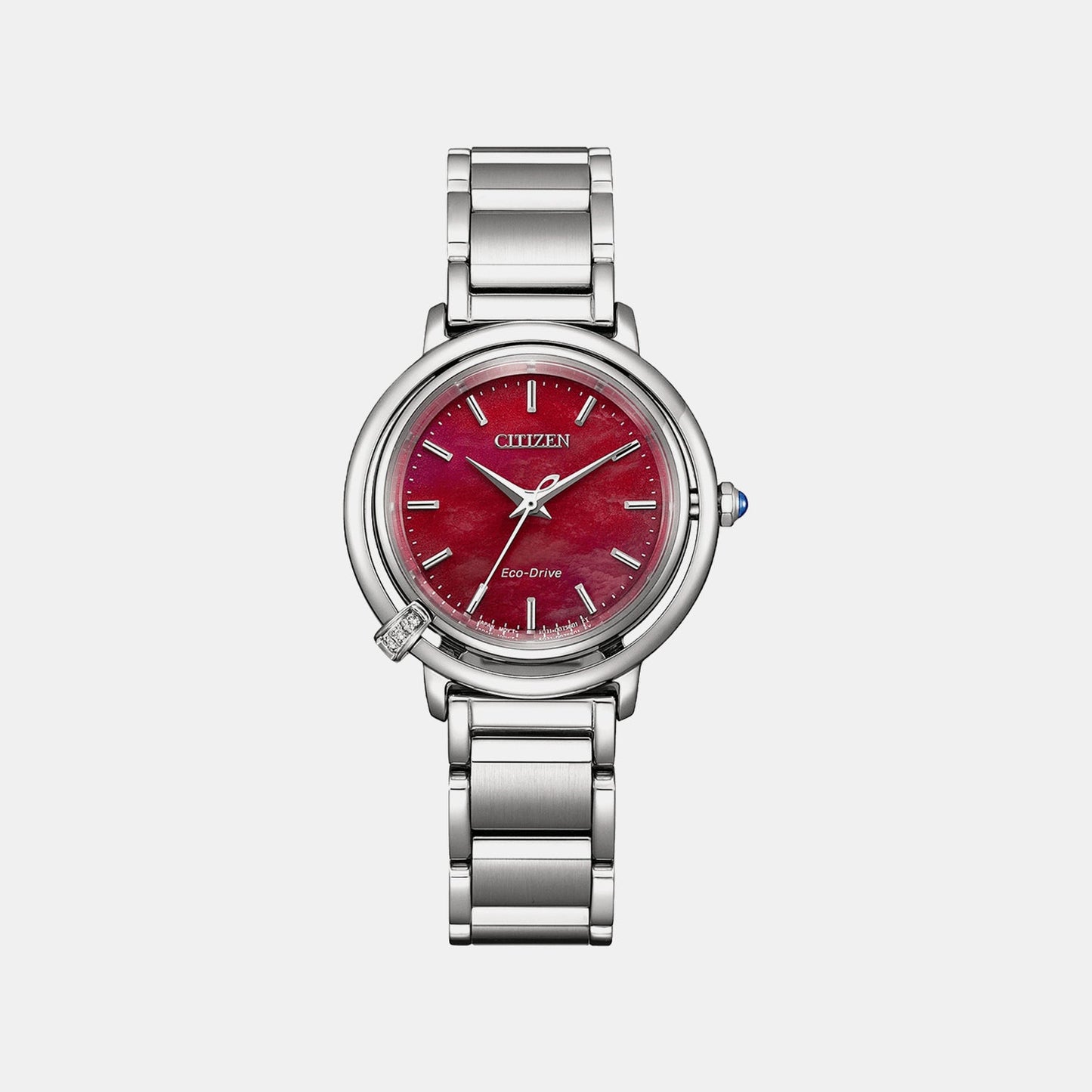 Eco-Drive Women Quartz Maroon Dial Analog Stainless Steel EM1090-78X