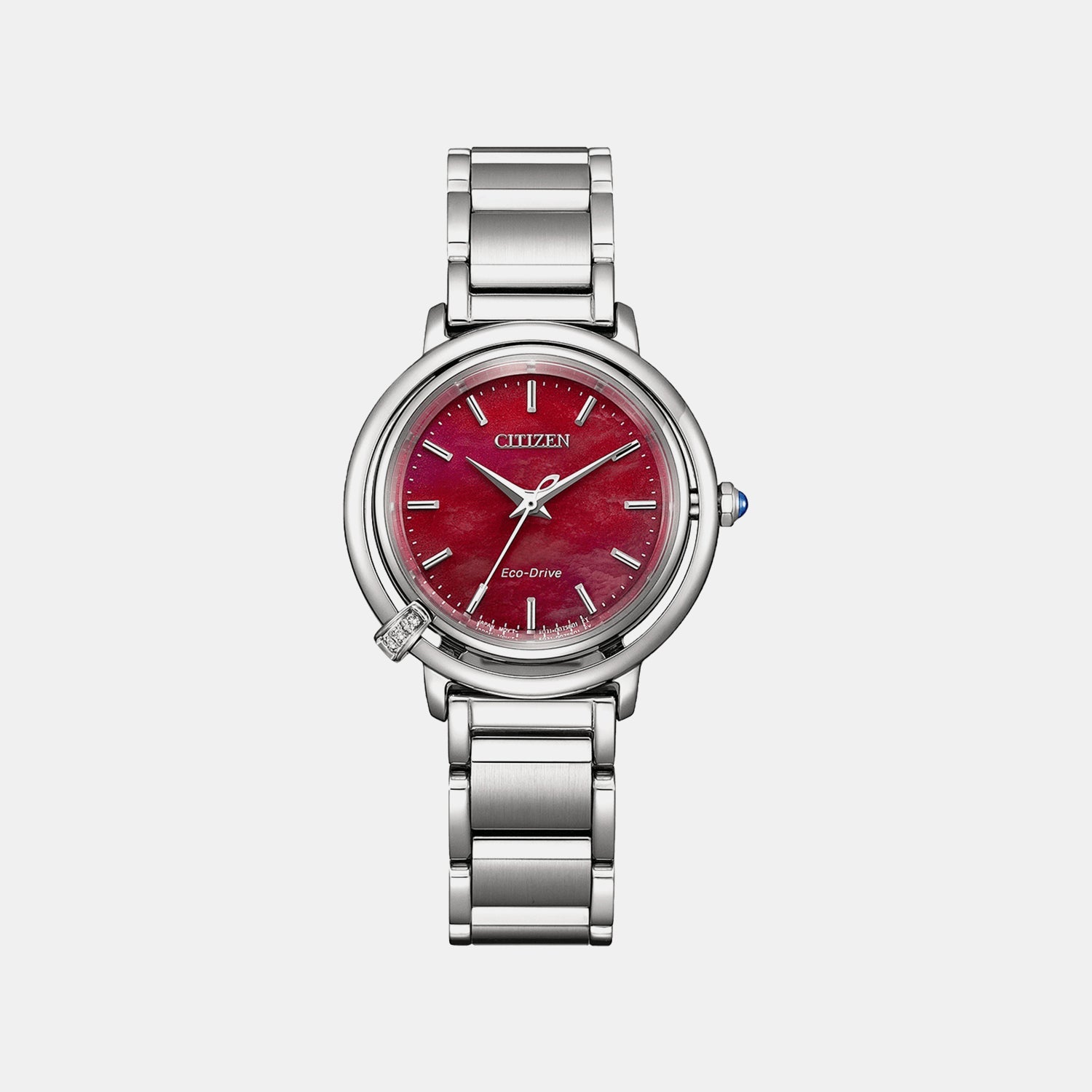 Eco-Drive Women Quartz Maroon Dial Analog Stainless Steel EM1090-78X