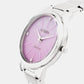 Women Solar Pink Dial Analog Stainless Steel Watch EM1220-58X
