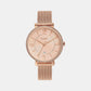 Jacqueline Women Quartz Pink Dial Analog Mesh Watch ES4628
