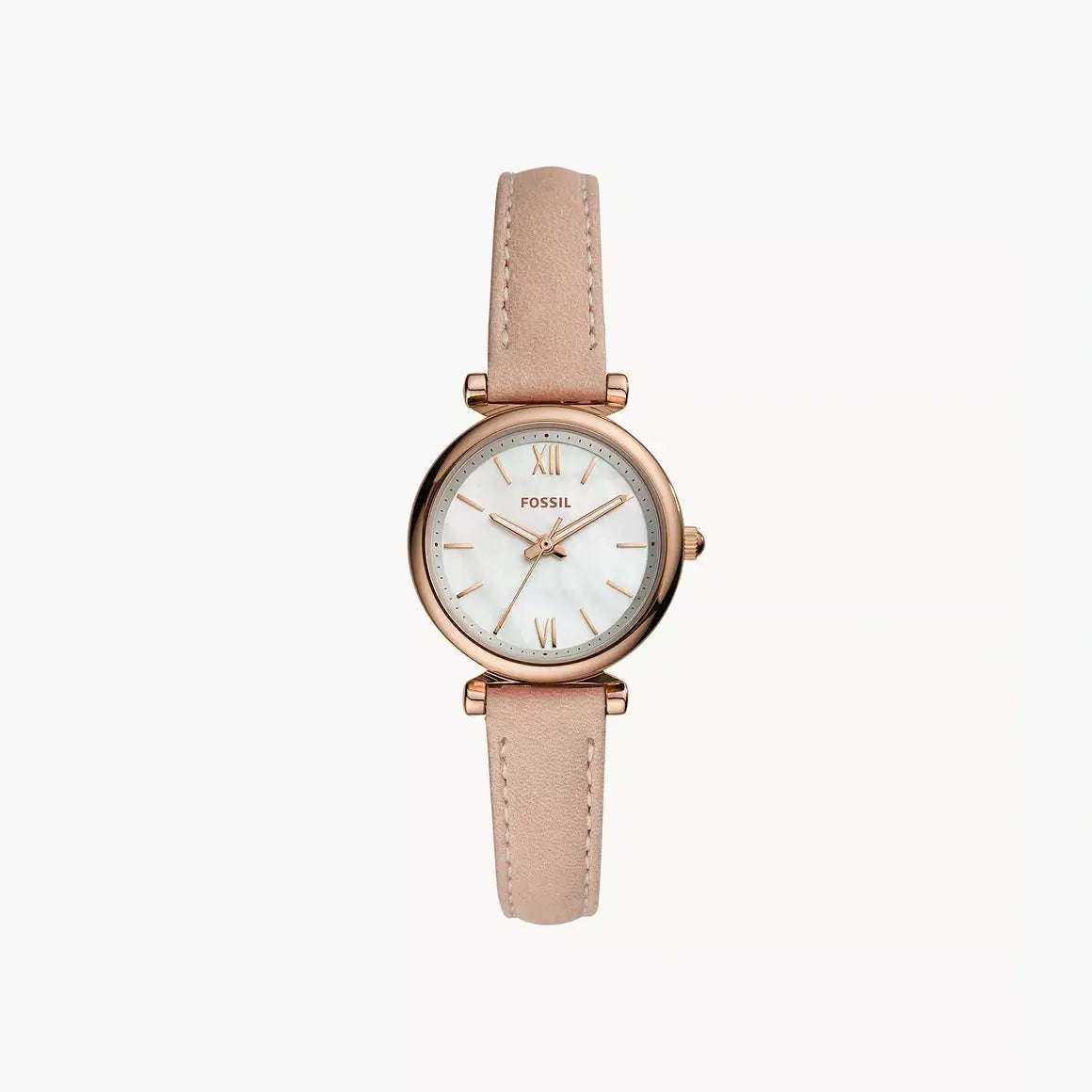 Fossil Carlie Mini Three-Hand Blush Leather Watch