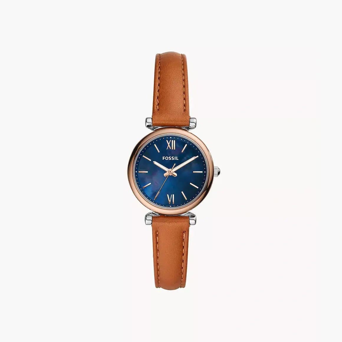 Fossil Carlie Mini Three-Hand Tan Leather Watch