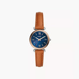 Fossil Carlie Mini Three-Hand Tan Leather Watch
