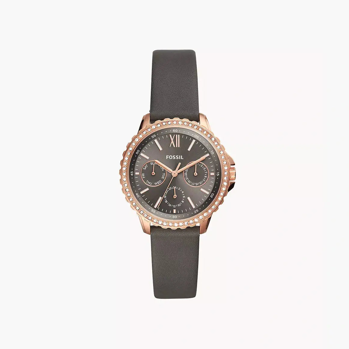 Fossil Izzy Multifunction Grey Leather Watch