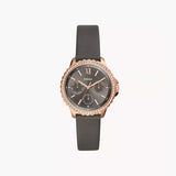 Fossil Izzy Multifunction Grey Leather Watch