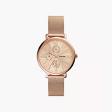 Fossil Jacqueline Multifunction Rose Gold-Tone Stainless Steel Mesh Watch