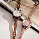 Fossil Carlie Three-Hand Latte LiteHide™ Leather Watch
