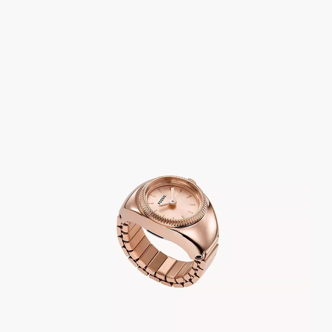 Fossil Watch Ring Two-Hand Rose Gold-Tone Stainless Steel